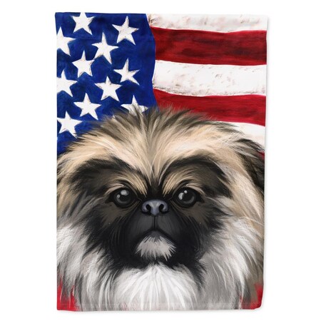 Carolines Treasures Chinese Imperial Dog American Canvas House Flag - 28 x 0.01 x 40 in. CK6488CHF
